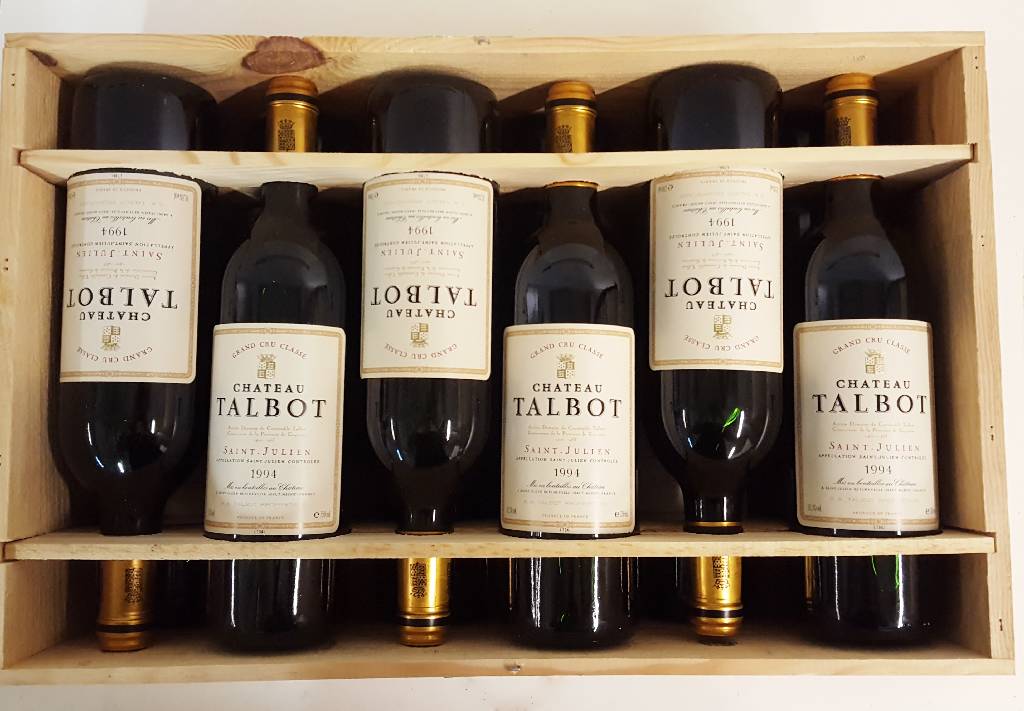 12 Flaschen 1994 Chateau Talbot, Saint -Julien, Grand Cru Classe, je ca. 75 cl, 12,5 % Vol., unverkostet, Füllstände: je ca. high fill, in der ...