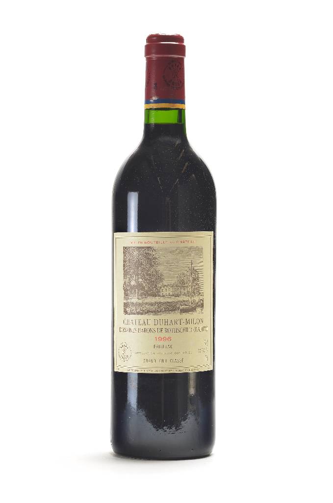 12 Flaschen 1996 Chateau Duhart-Milon, Domaines Barons de Rothschild (Lafite), 13 % Vol., je ca. 75 cl, unverkostet, Füllstände: je ca. into neck ...