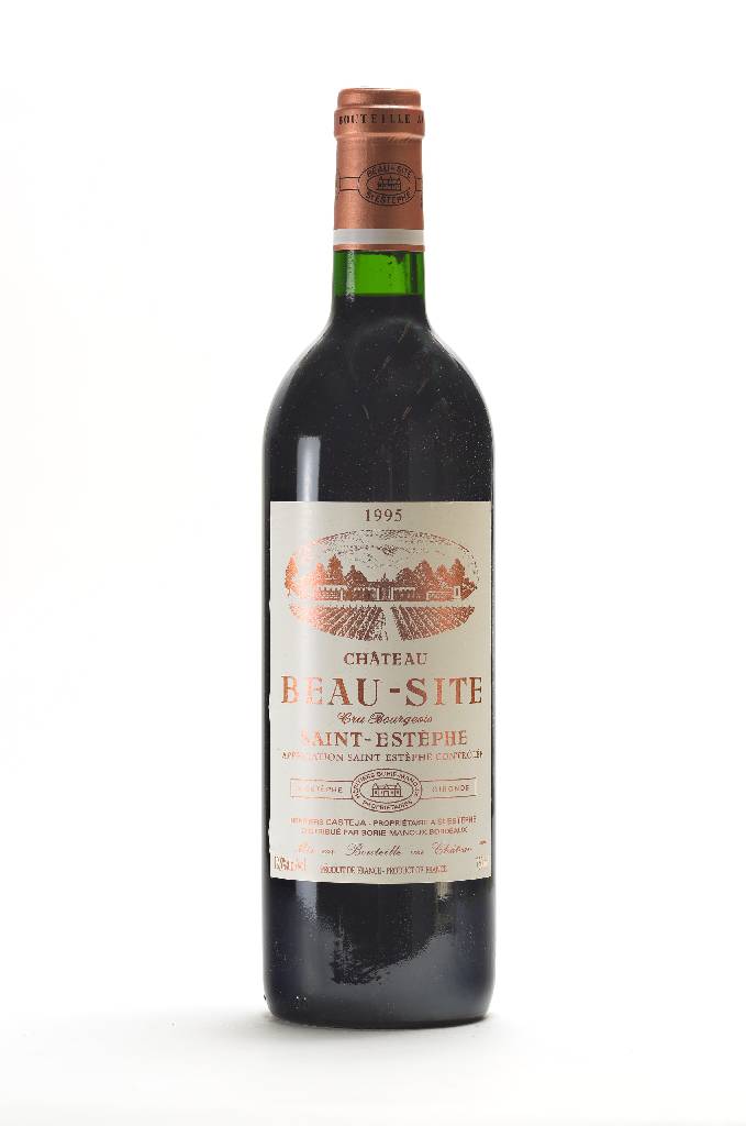 12 Flaschen 1995 Chateau Beau-Site, Saint-Estephe, je ca. 75 cl, 12,5 % Vol., unverkostet, Füllstände: je ca. high fill, in der Originalholzkiste, ...