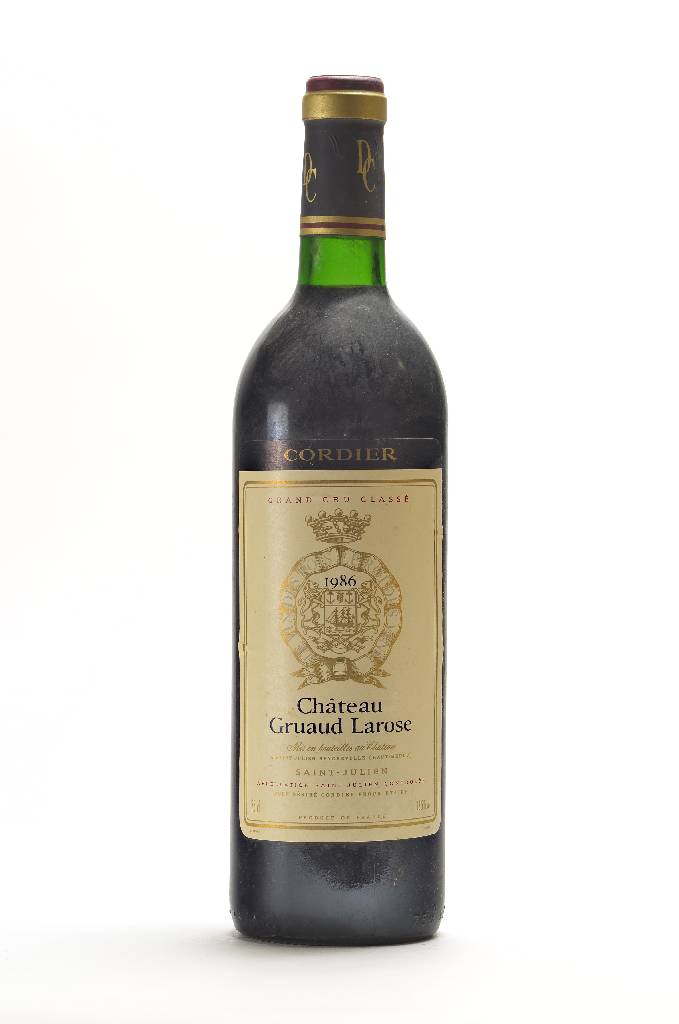 5 Flaschen 1986 Chateau Gruaud Larose, Cordier, Saint-Julien, Grand Cru Classe, je ca. 75 cl, 12,5 % Vol., unverkostet, gute Erhaltungszustände, ...