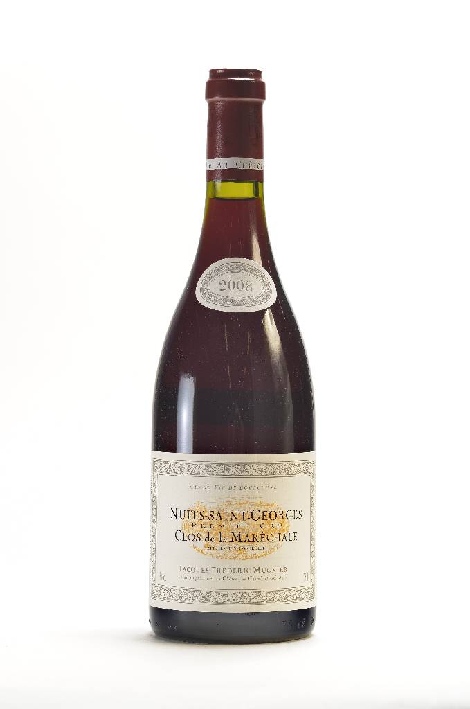 2 Flaschen 2008 Nuits Saint-Georges Clos de laMarechale, Jacques-Frederic Mugnier, PremierCru, Abstand zwischen zwischen Kapsel und Wein: je ca. 0,8 ...