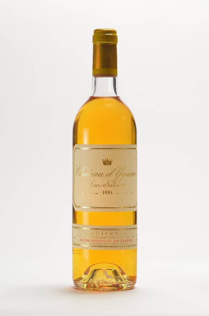 1 Flasche 1991 Chateau d'Yquem, Sauternes, je ca. 75 cl, 14 % Vol., unverkostet, Füllstand: ca. top shoulder, selten im Angebot, sehr guter ...