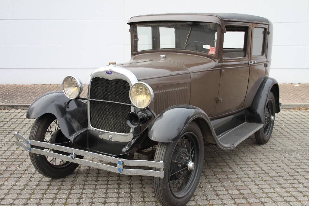 Ford A, Fahrgestellnummer: SF4055PA, BJ 1929, 21 kW/ 29 PS, 4-Zylinder, Schaltgetriebe, grau, beige, Unbedenklichkeitsbescheinigung für die ...
