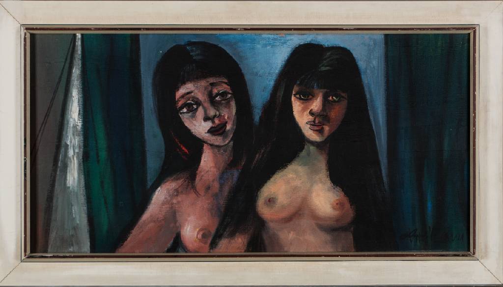 Heino Breilmann, 1921-2001, spanische Akte, Öl/Lwd, sign., 80x40 cm, Rahmen