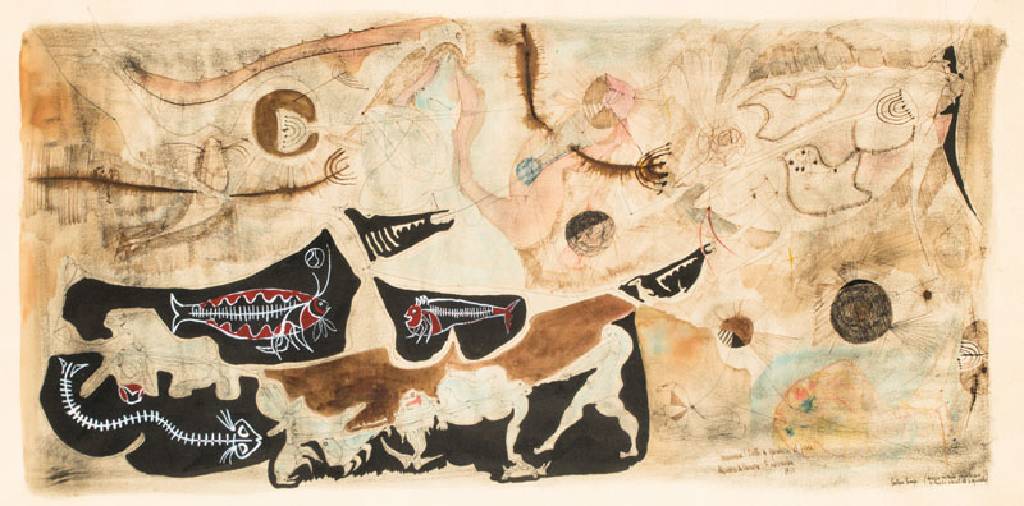 Gaetano Pompa, 1933-1998, Aquarell/ Mischtechnik/ Papier, sign., Blattgr. 36x73 cm, unter Glas gerahmt, inkl. Künstlerbuch