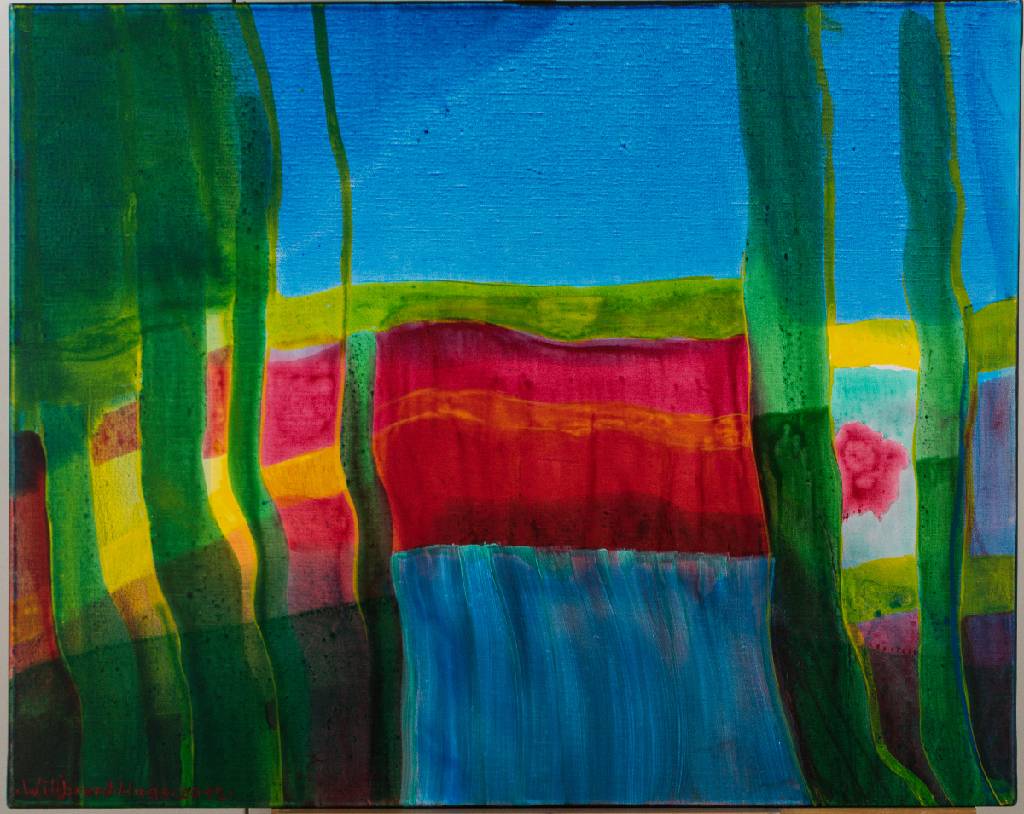 Willibrord Haas, geb. 1936 Schramberg, abstrakte Darstellung, Acryl/Lwd, sign., dat. 2015, 80x100 cm