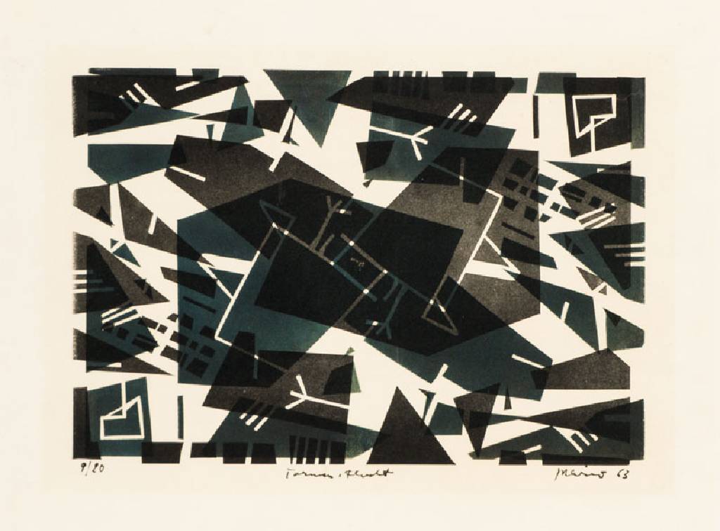 Wolfgang Gross-Mario, 1929-2015, Farbholzschnitt, sign., num. 9/20, dat. 1963, Blattgr. 40x50 cm, PP, unter Glas gerahmt