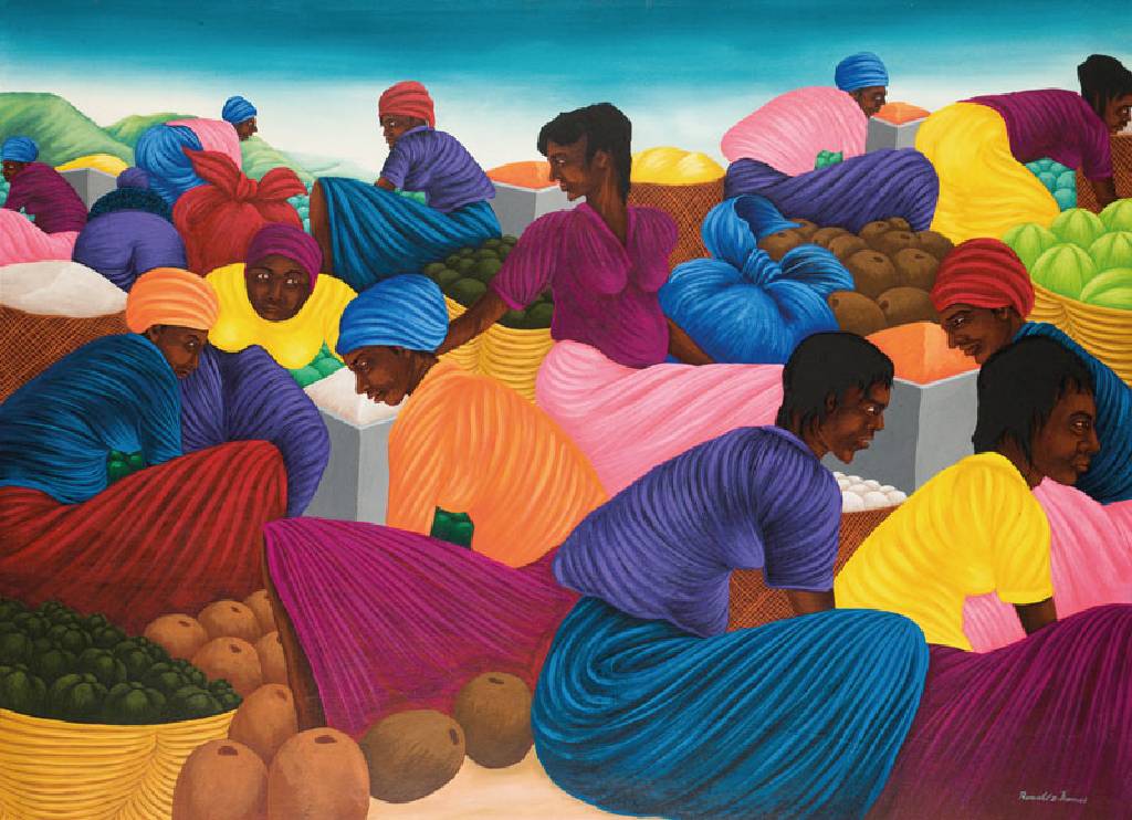 Roland z. Thomas, naive Malerei, Acryl/Platte, sign., ca. 85x110 cm, Rahmen