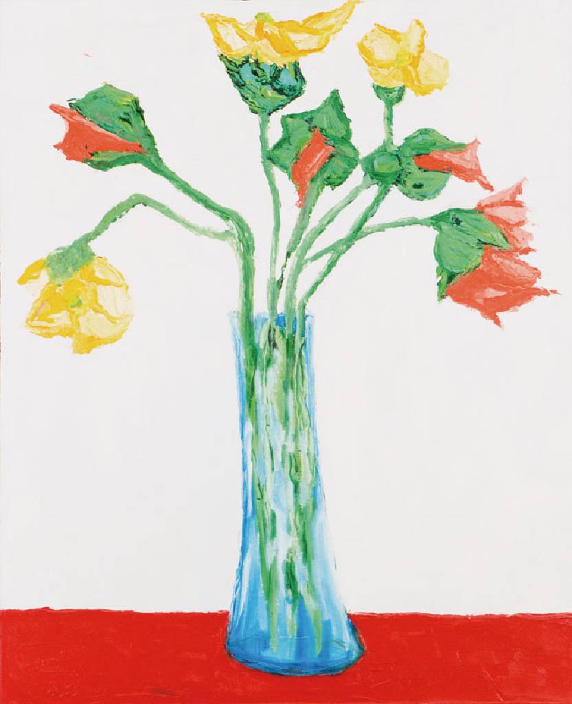 Gernot Kissel, 1939 Worms - 2008, Stillleben, Blumen, Öl/Lwd, unsign., aus dem Atelier stammend, ca. 80x65 cm