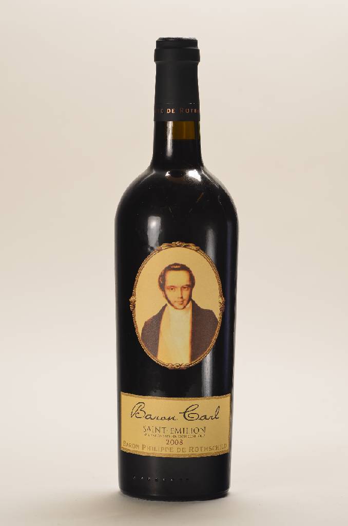 13 Flaschen 2008 Baron Carl, Saint-Emilion, Baron Philippe de Rothschild, 13 % Vol., je ca. 75 cl, Füllstände: je ca. into neck, unverkostet, sehr ...