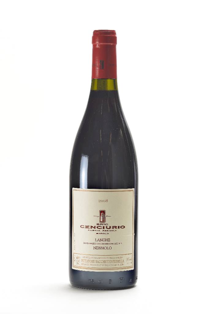6 Flaschen 2008 Bric Cencurio Nebbiolo, Langhe, je ca. 75 cl, 14 % Vol., unverkostet, Abstände zwischen Kapsel und Wein: je ca. 1,2 cm, selten im ...