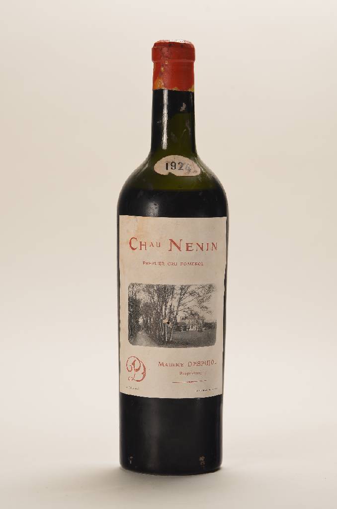 1 Flasche 1924 Chateau Nenin, Maurice Despujol, ca. 73 cl, unverkostet, Füllstand: ca. mid shoulder, Etikett l. beschmutzt, Kapsel beschmutzt, aber ...