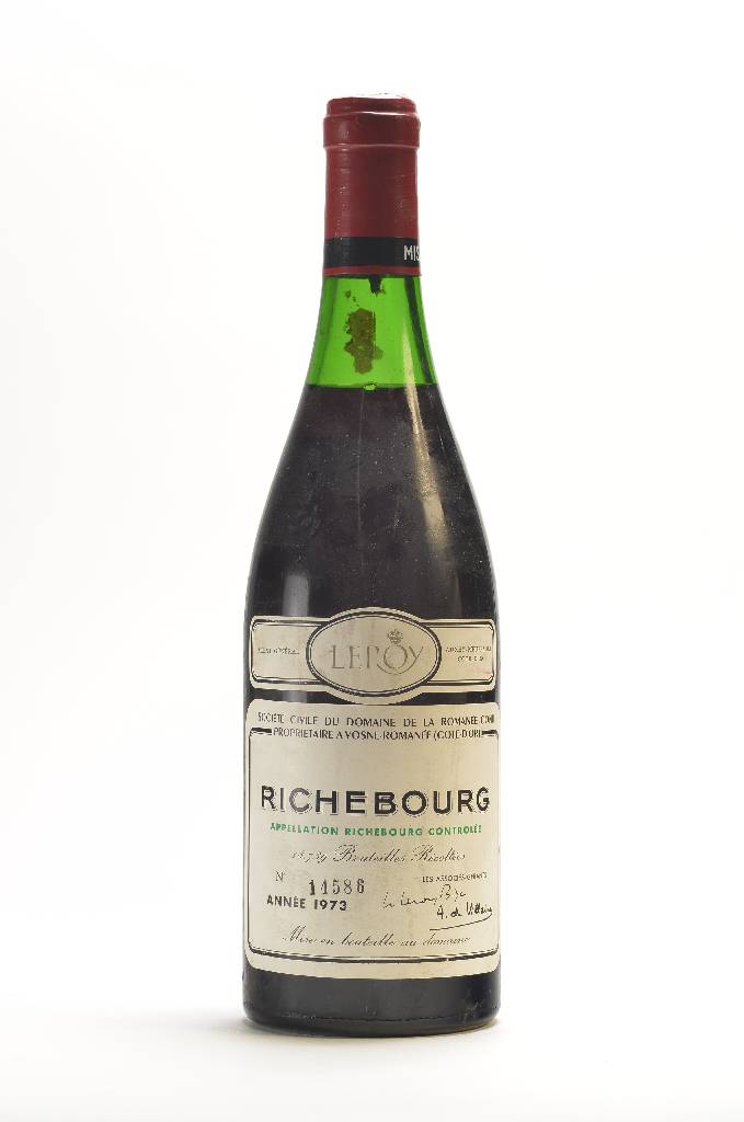 1 Flasche 1973 Domaine de la Romanee-Conti Richebourg, Cote D'Or, Leroy, ca. 75 cl, unverkostet, Abstand zwischen Kapsel und Wein:ca. 3,2 cm, ...