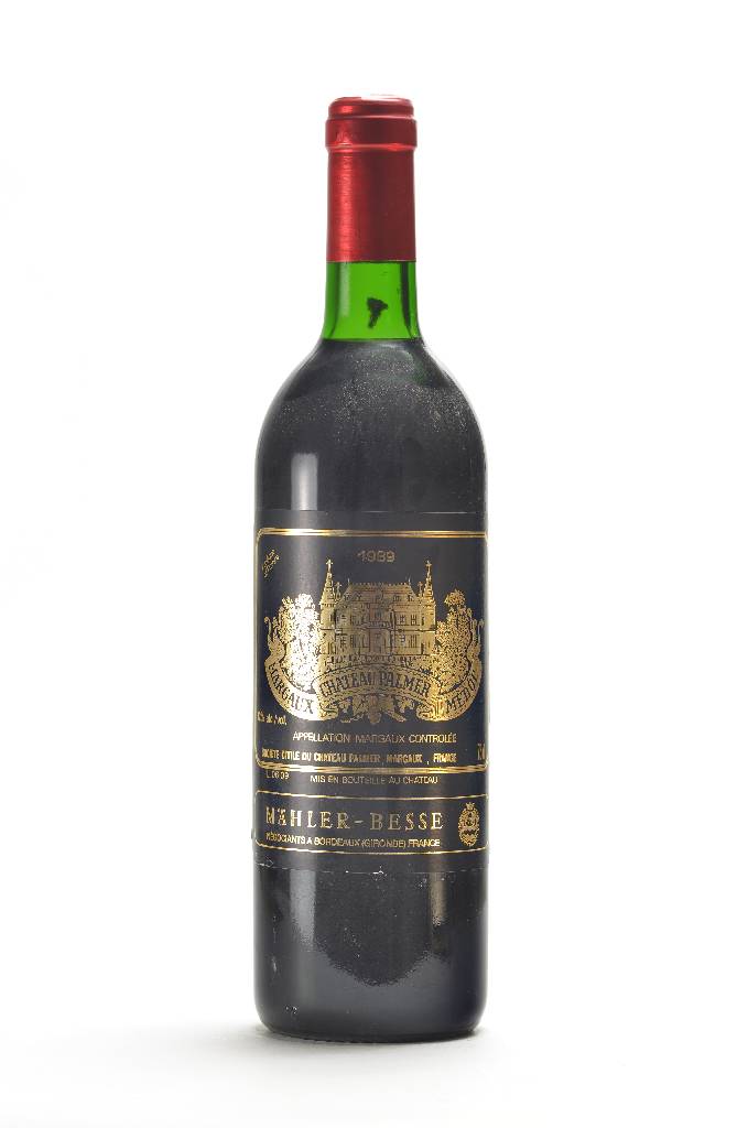 1 Flasche 1989 Chateau Palmer, Margaux, ca. 75 cl, 12 % Vol., Füllstand: ca. top shoulder,unverkostet, sehr guter Erhaltungszustand, sammelwürdig, ...