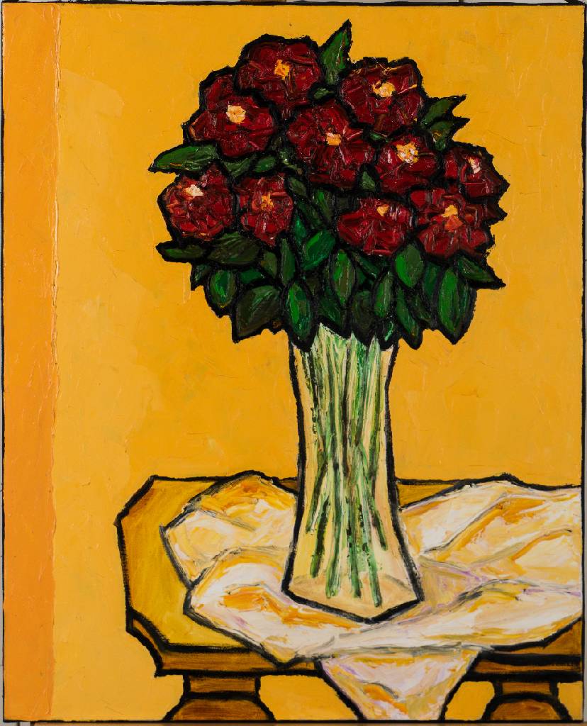 Gernot Kissel, 1939-2008 Worms, Blumen- Stillleben, Öl/Lwd, unsign., aus dem Atelier stammend, ca. 80x65 cm