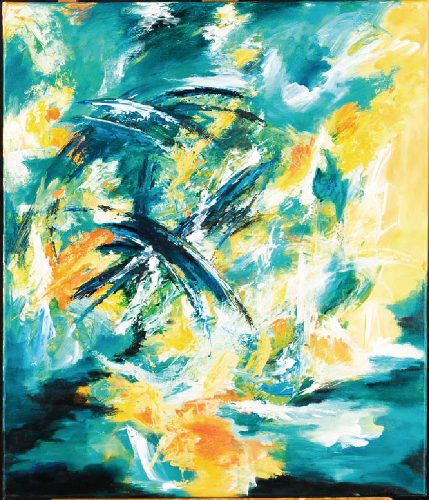 Monogrammist G.B., Abstrakte Komposition, Diptychon, Acryl/Lwd, sign., je. 70x60 cm