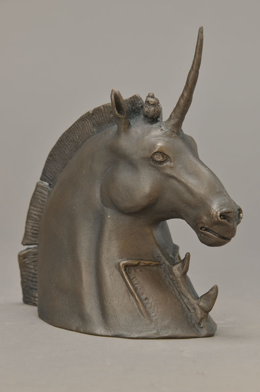 Werner Holz, 1948 Grünstadt-1991 Ludwigshafen, Vertreter des Phantastischen Realismus, hier, Einhorn, die einzige vom Künstler geschaffene ...