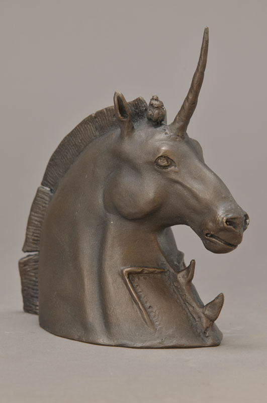 Detail a: Werner Holz, 1948 Grünstadt-1991 Ludwigshafen, Vertreter des Phantastischen Realismus, hier, Einhorn, die einzige vom Künstler geschaffene ...