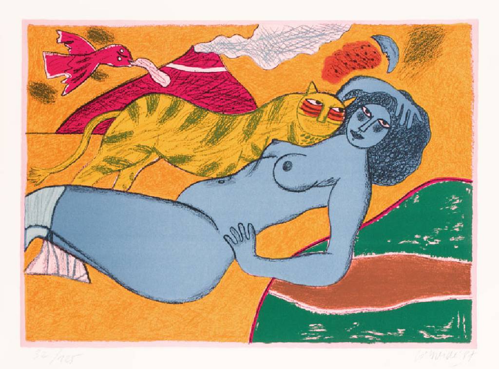 Detail c: Corneille, 1922-2010, Mappe mit 4 Farblithografien, aus der Edition Galerie Silkeborg, je sign., je num. 32/125, Blattgr. 50x65 cm