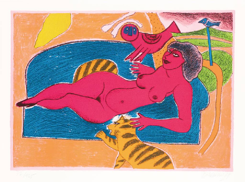 Detail d: Corneille, 1922-2010, Mappe mit 4 Farblithografien, aus der Edition Galerie Silkeborg, je sign., je num. 32/125, Blattgr. 50x65 cm