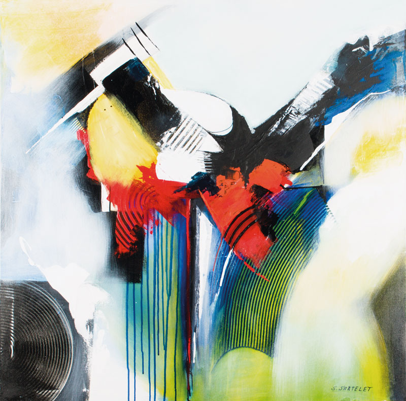 Silvia Sartelet, geb. 1947 Berlin, AbstrakteKomposition, Acryl/Lwd, sign., 100x100cm