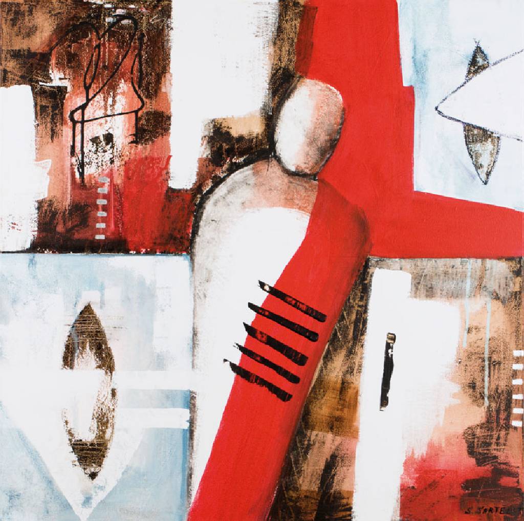 Silvia Sartelet, geb. 1947 Berlin, Abstrakte Komposition, Acryl/Lwd, sign., 80x80 cm