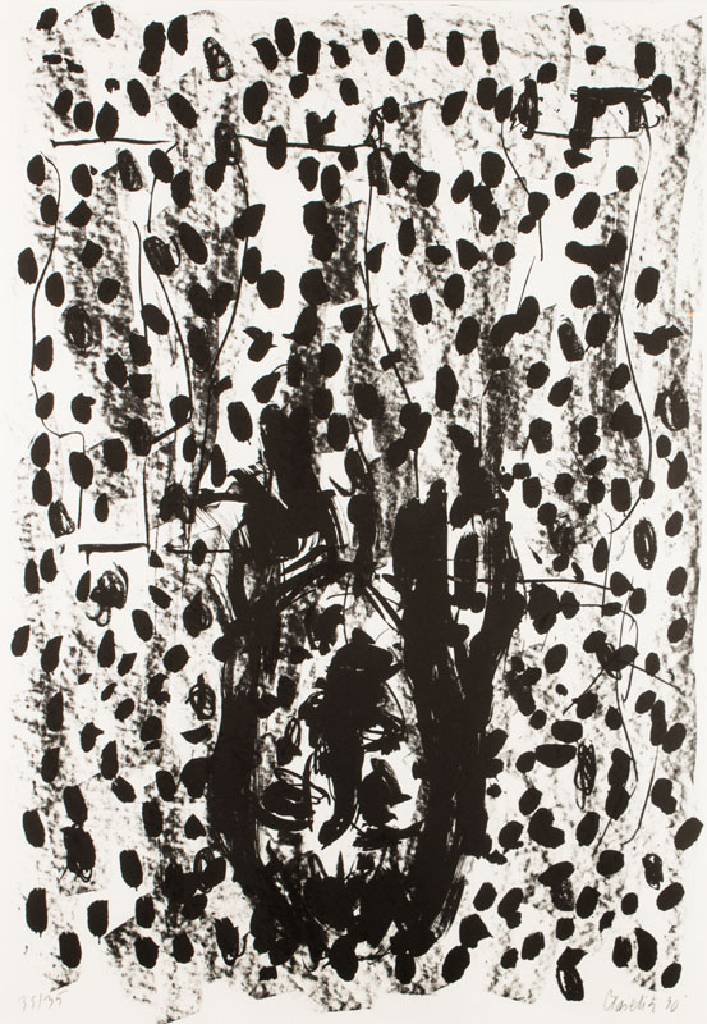 Georg Baselitz, geb. 1938, Lithografie auf Büttenpapier, handsign., num. 35/35, dat. (19)90, 100x70 cm, unter Glas gerahmt