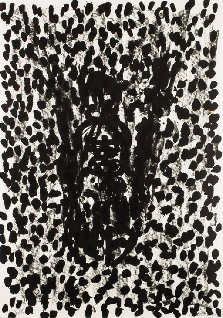 Georg Baselitz, geb. 1938, Lithografie auf Büttenpapier, handsign., num. 35/35, dat. 90, ca. 100x70 cm, unter Glas gerahmt
