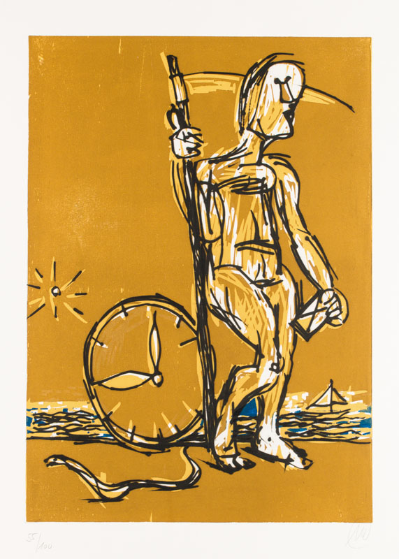 Markus Lüpertz, geb. 1941, Radierung/ Holzschnitt auf Velin, handsign., num., dat. 2008, mit Wasserzeichen CG - Canson Gravure 270g Papier, aus der ...