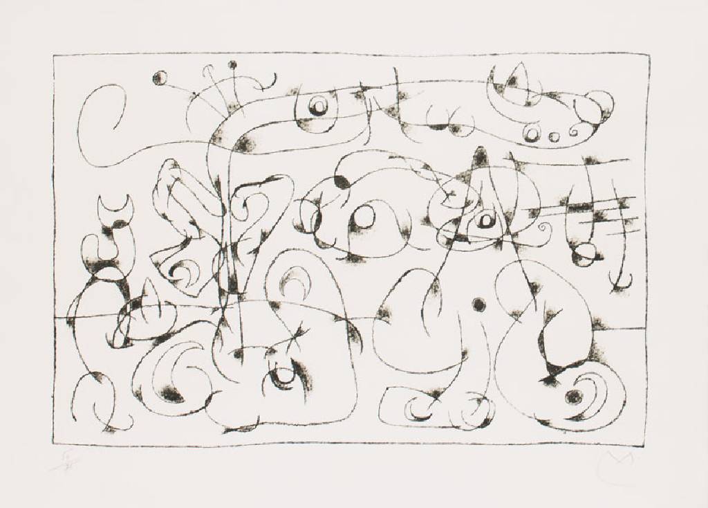 Joan MirÃ³, 1893-1983, Ubu Roi IV, Lithografie auf Arches-Velin mit Wasserzeichen, WVZ: Mourlot 407, Cramer Livres108, mit Bleistift handsigniert ...