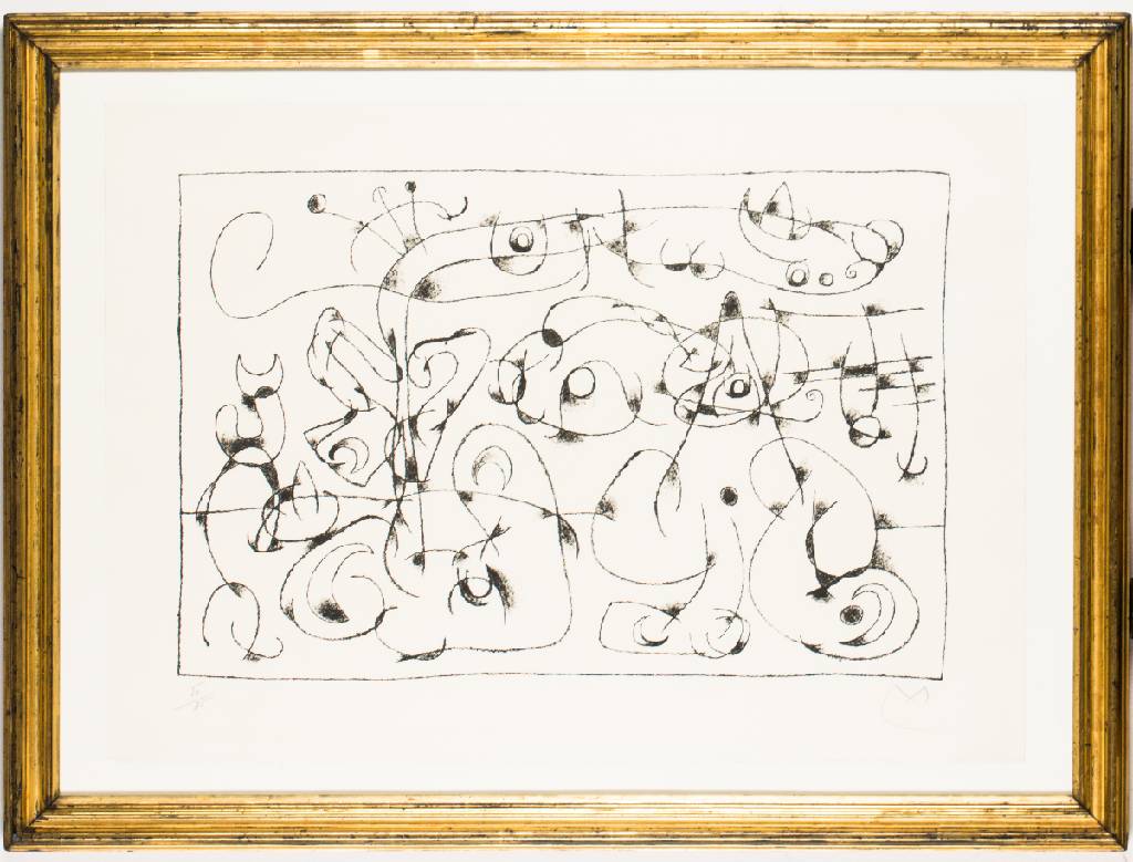 Detail a: Joan MirÃ³, 1893-1983, Ubu Roi IV, Lithografie auf Arches-Velin mit Wasserzeichen, WVZ: Mourlot 407, Cramer Livres108, mit Bleistift handsigniert ...