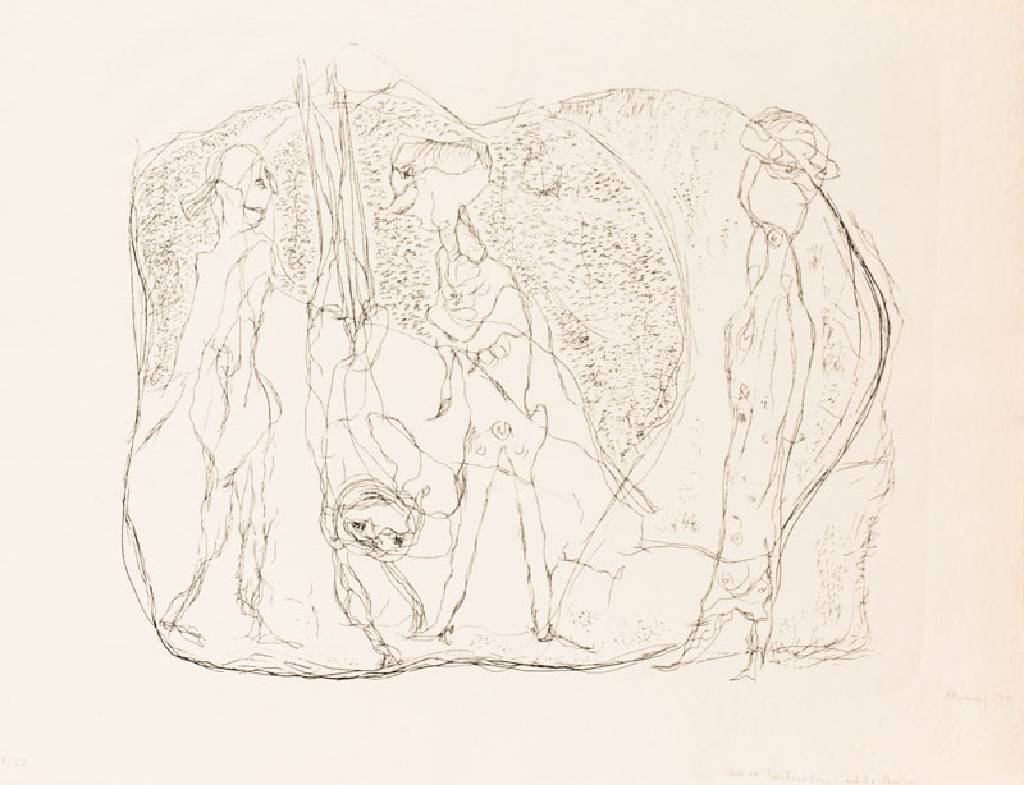 Gerhard Altenbourg, 1926-1989, Lithografie/Steinritzung auf Bütten Karton, handsign., dat. 1971, num. 7/22, mit Trockenstempel, WVZ: Janda L 154 II, ...