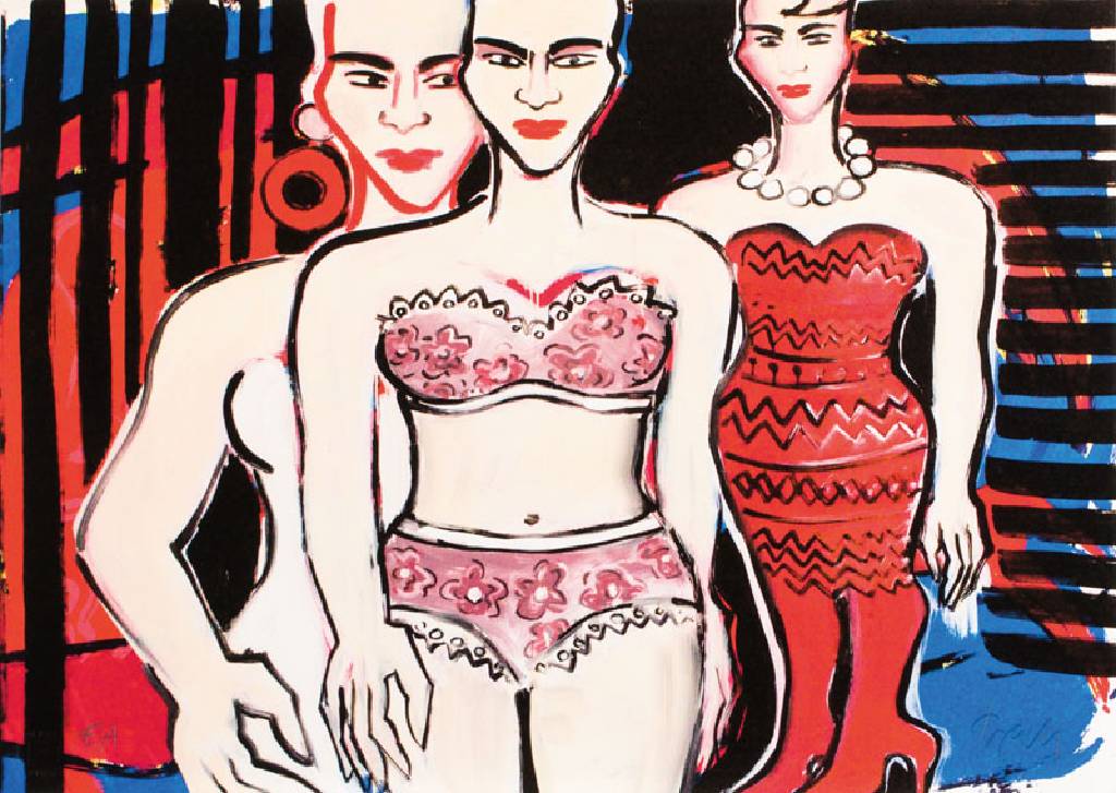 Elvira Bach, geb. 1951, Ausziehend, Giclee/Baumwollpapier, handsign., num. E.A., Auflage 50, Blattgr. 44x61 cm