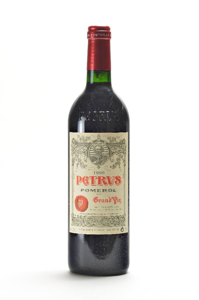 1 Flasche 1998 Petrus, Pomerol, ca. 75 cl, Füllstand: ca. into neck, 13,5 % Vol., unverkostet, sehr guter Erhaltungszustand, absolut sammelwürdig, ...