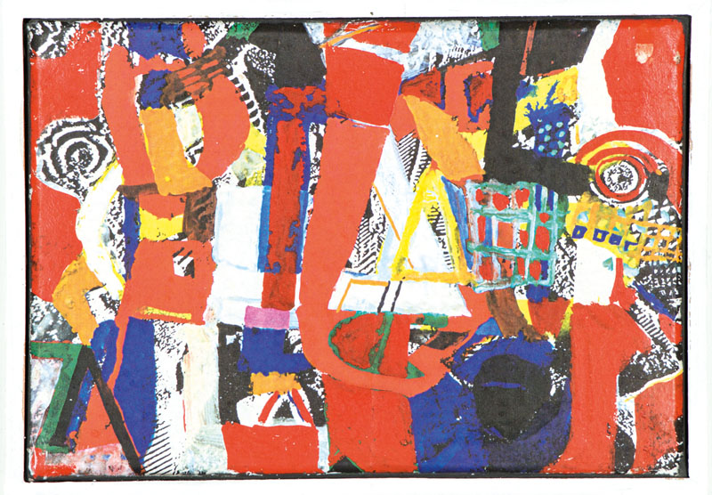 Gerlach Bommersheim 1934-2006 Darmstadt, Ohne Titel, Acryl/Platte, sign., ca. 24x29 cm, Rahmen