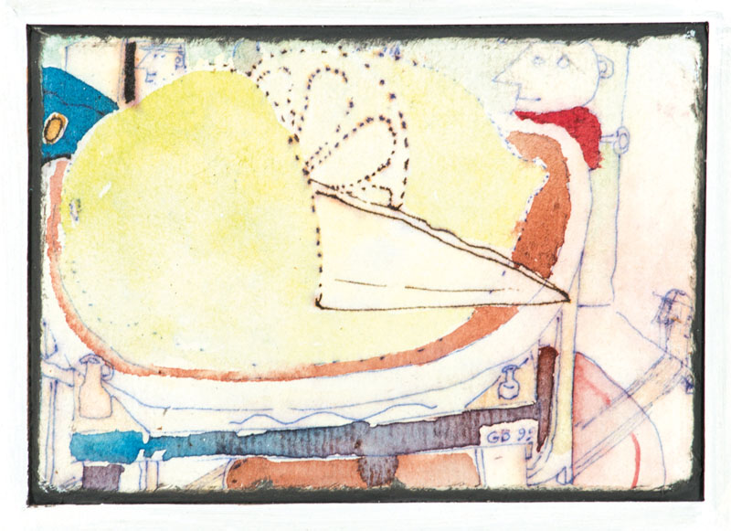 Gerlach Bommersheim, 1934-2006 Darmstadt, Ohne Titel, Acryl/Platte, sign., ca. 19x22 cm, Rahmen