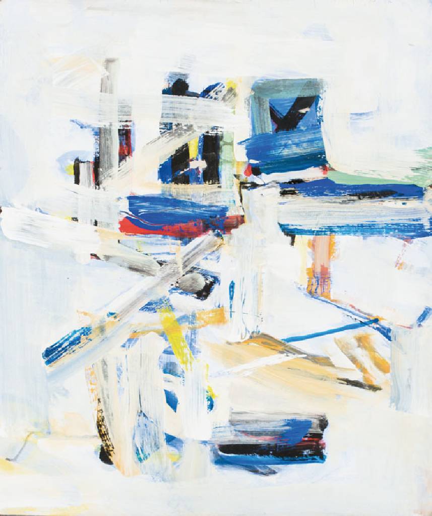 Gerlach Bommersheim, 1934-2006 Darmstadt, Jazzmusiker und Künstler, hier: Ohne Titel, Mischtechnik/ Karton, sign., dat. 2002, 50x59 cm, Rahmen