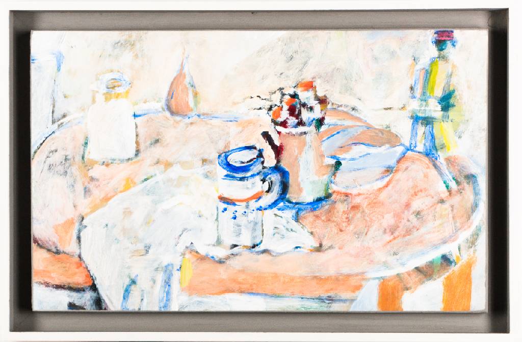 Gerlach Bommersheim, 1934-2006 Darmstadt, Ohne Titel, Acryl/Platte, verso Nachlaßstempel, ca. 30x50 cm, Künstlerrahmen