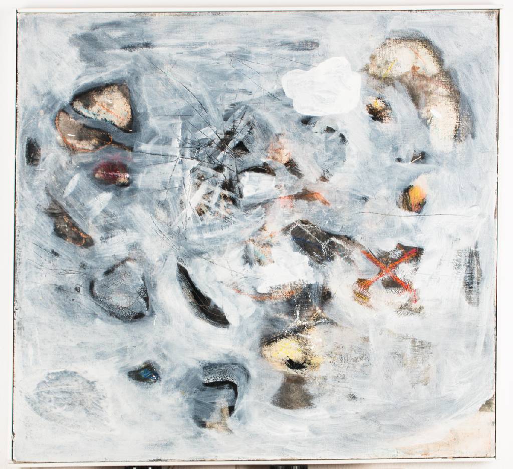 Gerlach Bommersheim, 1934-2006 Darmstadt, Ohne Titel, Mischtechnik/Lwd, verso Nachlaßstempel, ca. 63x65 cm, Rahmen