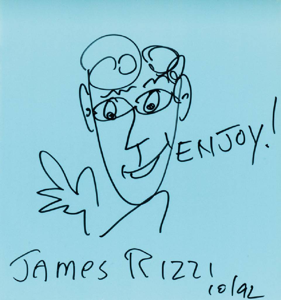 James Rizzi, 1950-2011, Enjoy, Filzstiftzeichnung, sign., dat- 1992, Blattgr.30x27,5 cm