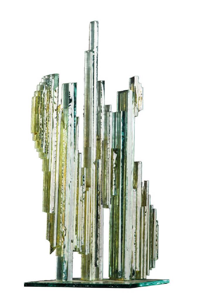 Heide-Astrid Betz-Schlierer, geb. 1938, Glasskulptur, H. 38 cm, kleiner Bruch, mit Künstler-Info