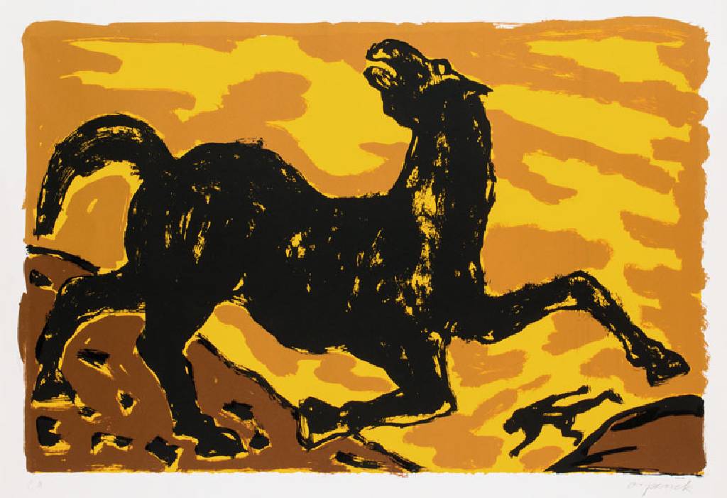 A. R. Penck, geb. 1939, Konjunktion, Farbserigraphie, 1991/92, sign., num. e.a., Blattgr. 70x100 cm
