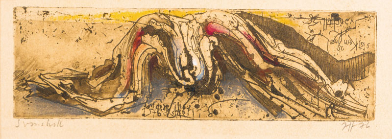 Horst Janssen, 1929-1995, Radierung, handsign., Platte ca. 7x20 cm