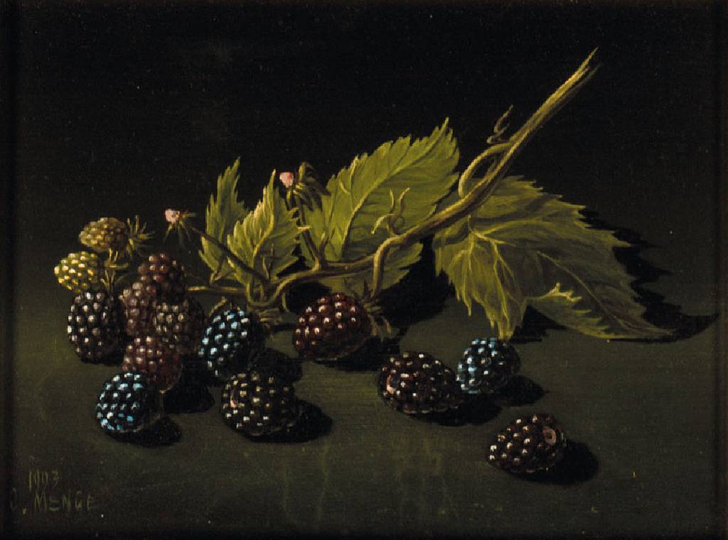 Charles Menge, 1920-2009, Nature morte aux murons, Öl/Holz, sign., dat.1993, ca. 17,5x23,5 cm, Rahmen ca. 38x44 cm
