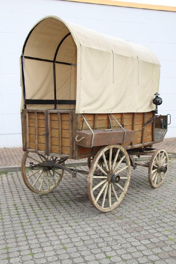 Detail e: Westernplanwagen, süddeutsch, um 1900/10, Einspänner, Wagnerarbeit, Gestell Eisen, Holzaufbau Kiefer, Trag- u. Aufbauteile Eiche, einfache ...