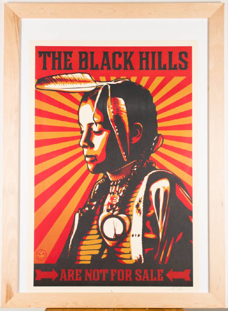 Shepard Fairy, geb. 1970, The Black Hills, Farbsiebdruck, sign., Blattgr. 90x60 cm, unterGlas gerahmt