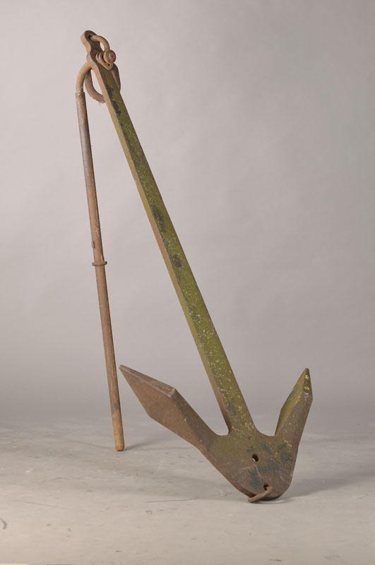 Schiffsanker eines Binnenschiffes, 20.Jh., Eisen, z.T. stark korrodiert, ca. 187x83 cm