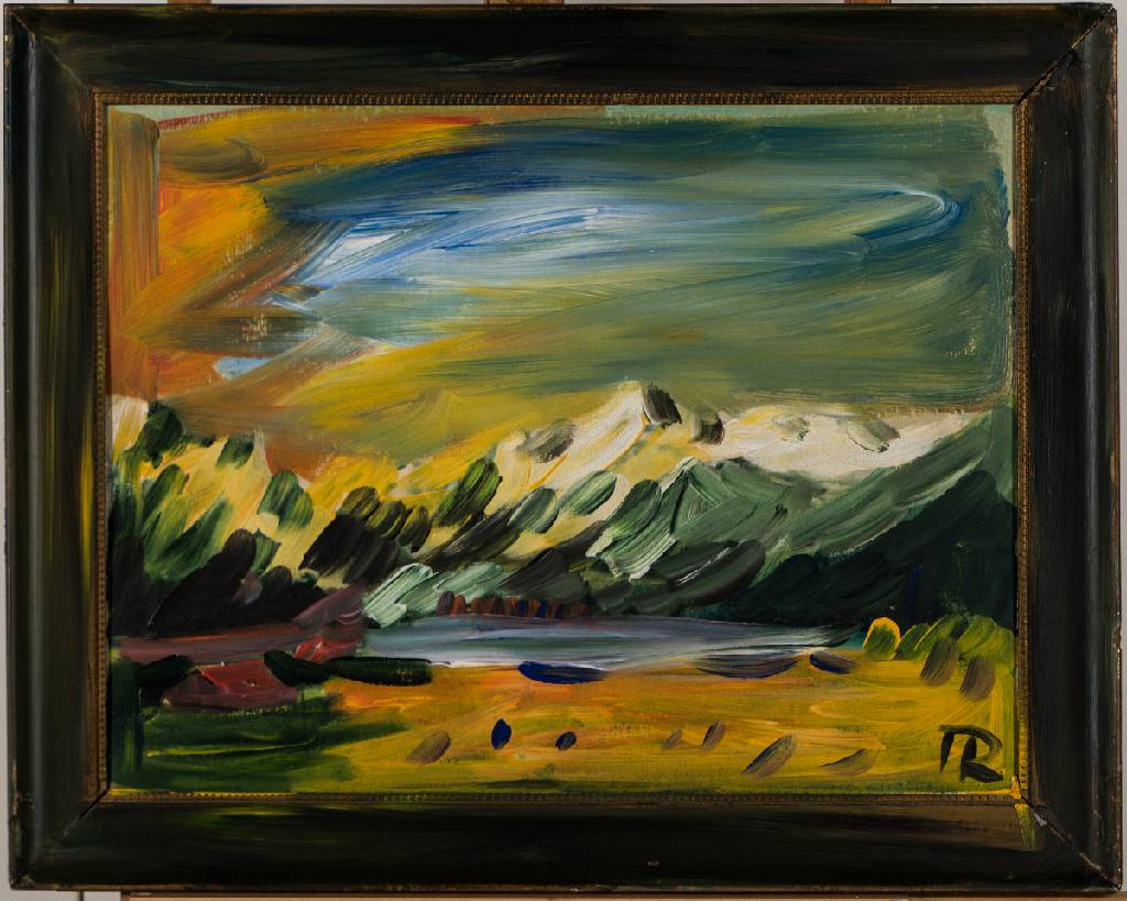 Hartmut Ritzerfeld, geb. 1950, Acryl/Lwd, sign., verso sign., dat. 91, betitelt, ca. 47x60 cm, Rahmen