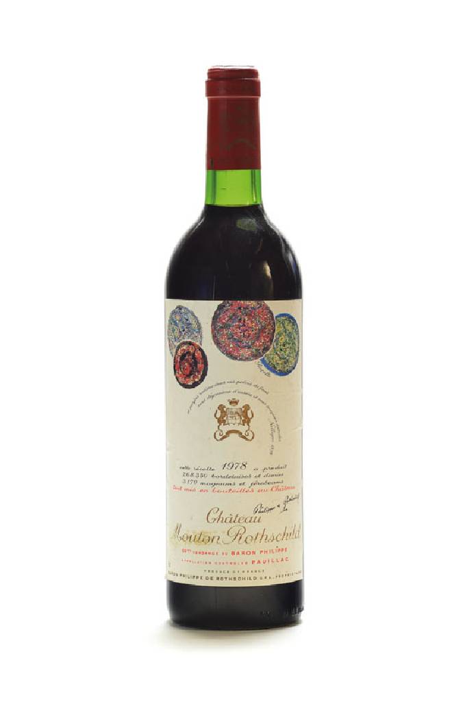 1 Flasche 1978 Chateau Mouton Rothschild, Pauillac, Premier Cru Classe, Künstleretikett: Jean-Paul Riopelle (1923 Montreal-2002 lle aux Grues), ...