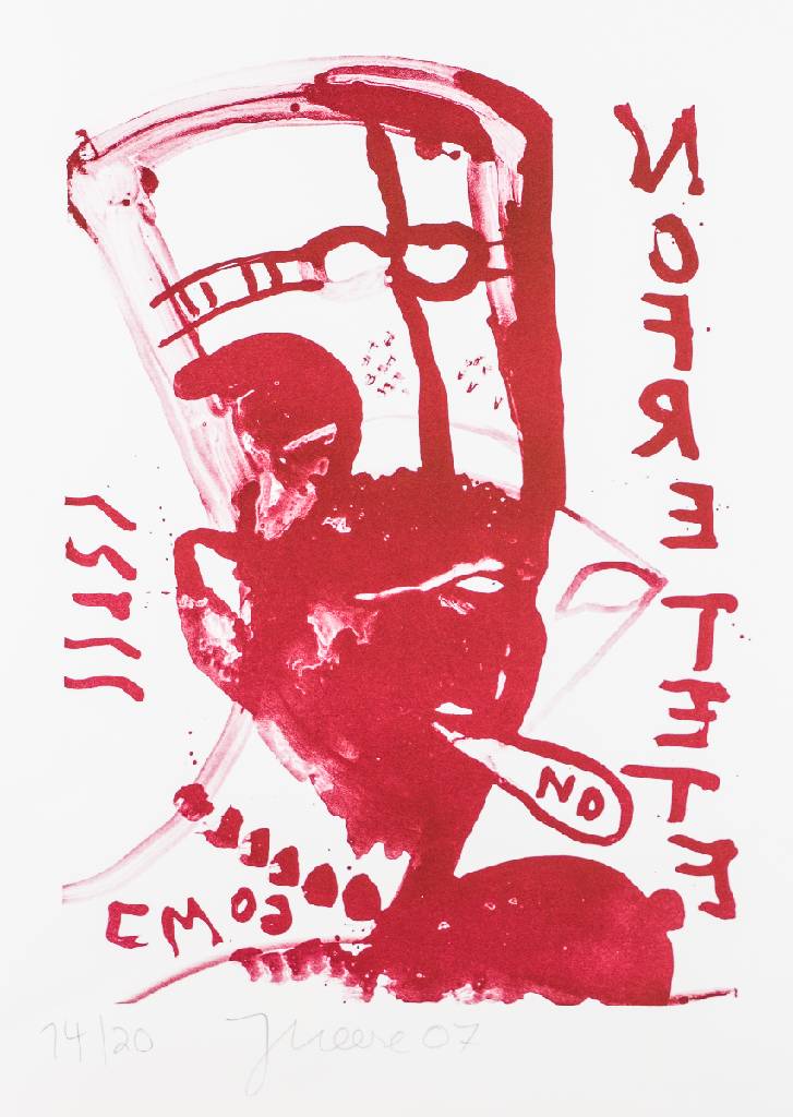 Jonathan Meese, geb. 1970, Nofretete, Farblithografie auf Incisione Büttenpapier, handsign., num., Blattgr. 70x50 cm